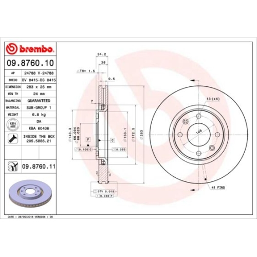 2X Brembo Bremsscheibe Vorderachse Prime Line f&uuml;r Citro&euml;n Opel Peugeot