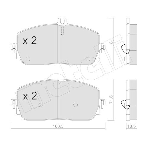 Bremsbelagsatz Scheibenbremse Metelli 22-1194-0 f&uuml;r Mercedes Benz Mercedes Benz