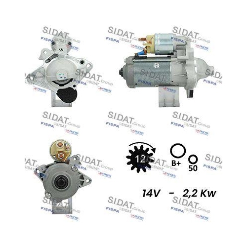 Starter Sidat S12VA0478A2 for Nissan Opel Renault General Motors
