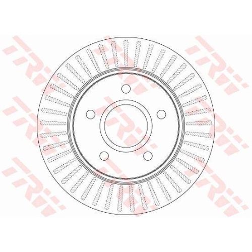 Bremsscheibe Trw DF6253S Trw Single f&uuml;r Chrysler Dodge Fiat Lancia Vorderachse