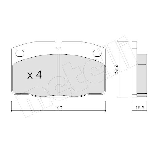 Bremsbelagsatz Scheibenbremse Metelli 22-0044-0 f&uuml;r Opel Vorderachse