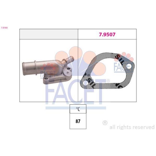 Thermostat K&uuml;hlmittel Facet 7.8160 Made In Italy - Oe Equivalent f&uuml;r Fiat Lancia