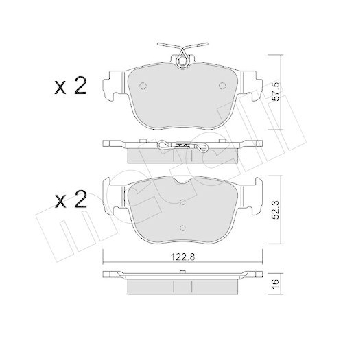 Bremsbelagsatz Scheibenbremse Metelli 22-1281-0 f&uuml;r Audi Seat Skoda VW Cupra