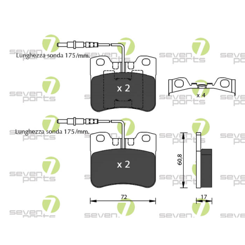 Bremsbelagsatz Scheibenbremse 7 Seven Parts SVP17862 f&uuml;r Citro&euml;n Opel Peugeot