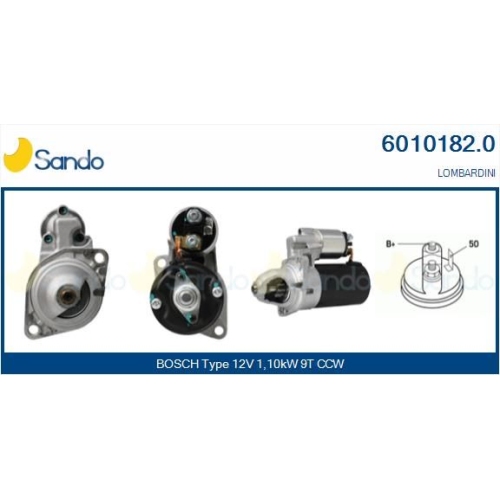 Starter Sando 6010182.0 f&uuml;r Bukh Lombardini Ruggerini