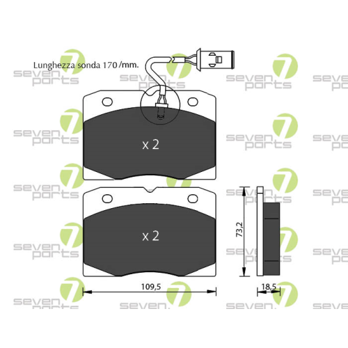 Bremsbelagsatz Scheibenbremse 7 Seven Parts SVP15015 f&uuml;r Iveco 1. Vorderachse