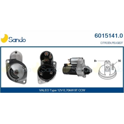 Starter Sando 6015141.0 f&uuml;r Citro&euml;n/peugeot