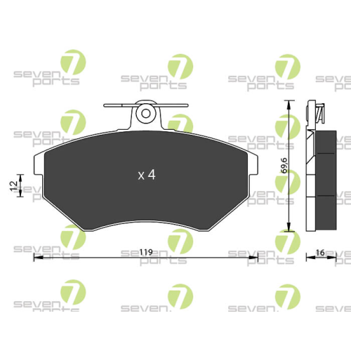 Bremsbelagsatz Scheibenbremse 7 Seven Parts SVP15601 für Audi Seat Skoda Vag VW