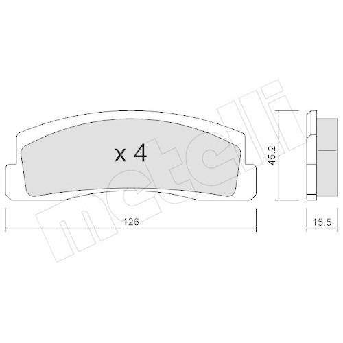 Bremsbelagsatz Scheibenbremse Metelli 22-0046-0 f&uuml;r Lada Chevrolet Vorderachse