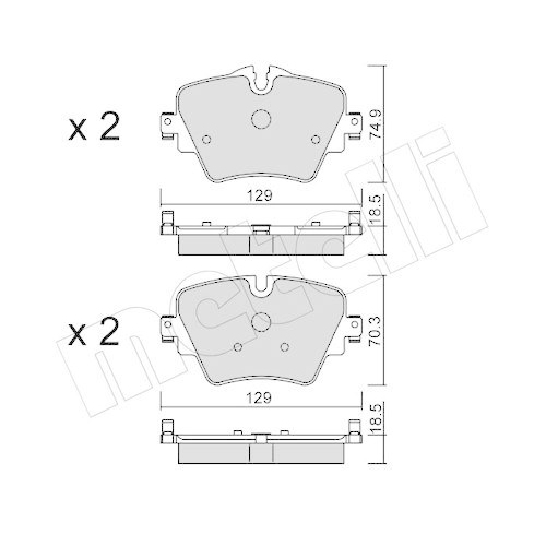 Bremsbelagsatz Scheibenbremse Metelli 22-1037-0 f&uuml;r Bmw Toyota Vorderachse
