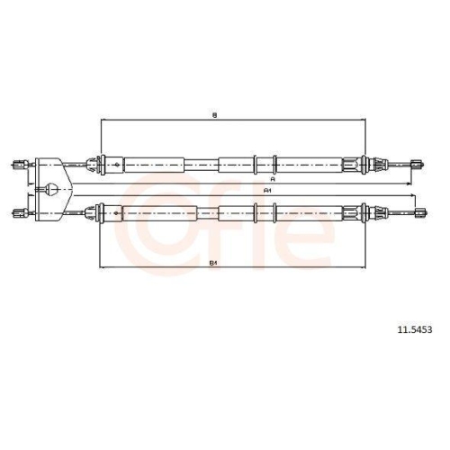 Seilzug Feststellbremse Cofle 11.5453 f&uuml;r Ford Mazda Hinten