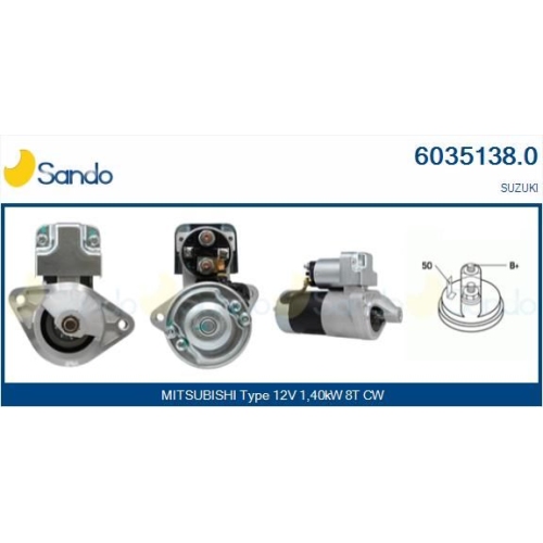 Starter Sando 6035138.0 für Chrysler Mitsubishi Nissan Suzuki