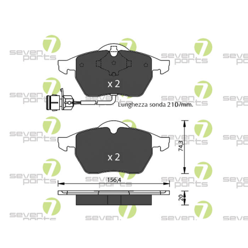 Bremsbelagsatz Scheibenbremse 7 Seven Parts SVP15644 f&uuml;r Audi Seat Skoda Vag VW
