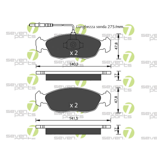 Bremsbelagsatz Scheibenbremse 7 Seven Parts SVP18031 f&uuml;r Citro&euml;n Peugeot