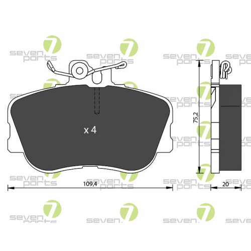 Bremsbelagsatz Scheibenbremse 7 Seven Parts SVP15710 für Mercedes Benz