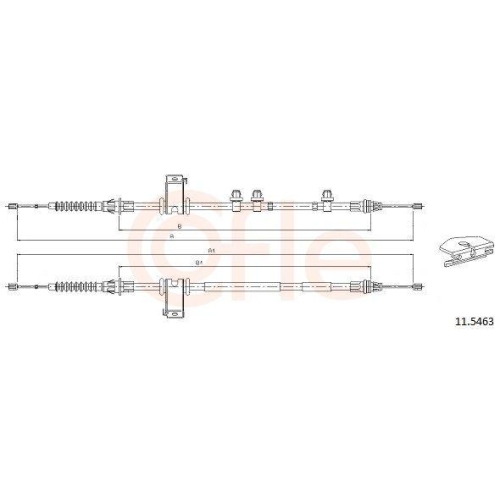 Seilzug Feststellbremse Cofle 11.5463 f&uuml;r Ford Hinten