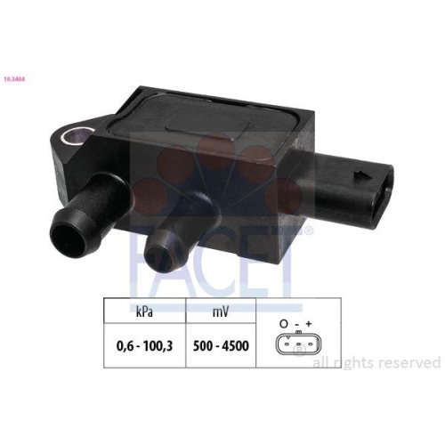 Sensor Abgasdruck Facet 10.3404 Made In Italy - Oe Equivalent f&uuml;r Opel Vauxhall