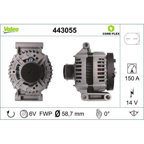 Generator Valeo 443055 Valeo Core-flex f&uuml;r Citro&euml;n Fiat Ford Peugeot