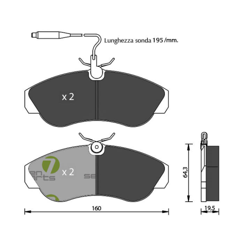 Bremsbelagsatz Scheibenbremse 7 Seven Parts SVP15750 für Abarth Alfa Romeo Fiat