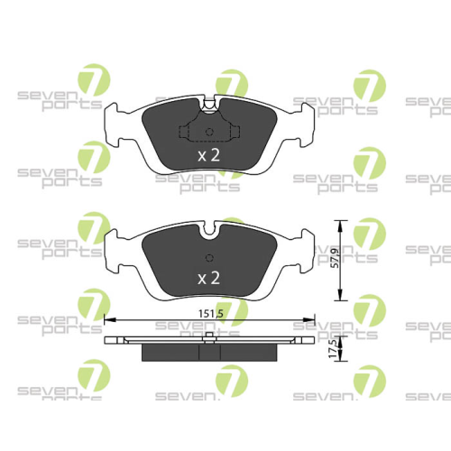 Bremsbelagsatz Scheibenbremse 7 Seven Parts SVP15760 f&uuml;r Bmw Mini 1. Vorderachse