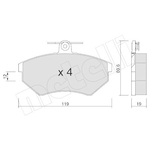 Bremsbelagsatz Scheibenbremse Metelli 22-0050-2 f&uuml;r Seat VW Chery Vorderachse