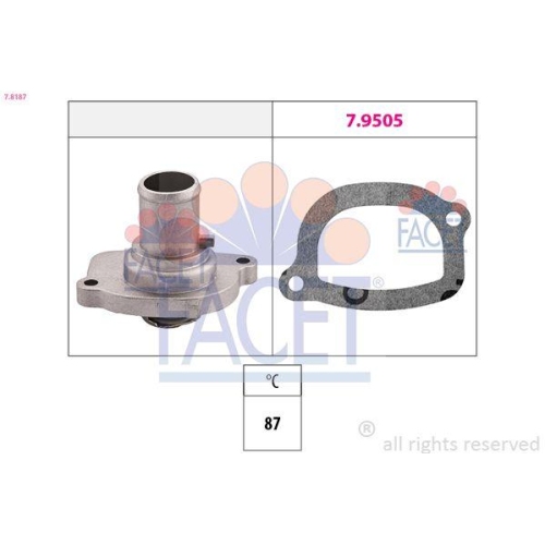 Thermostat K&uuml;hlmittel Facet 7.8187 Made In Italy - Oe Equivalent f&uuml;r Fiat Lancia