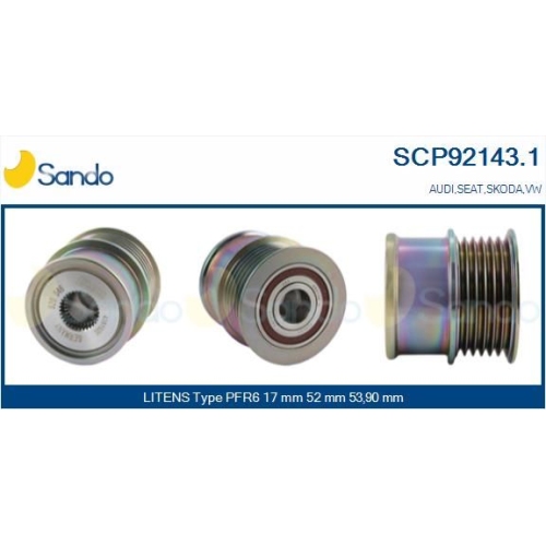 Riemenscheibe Generator Sando SCP92143.1 f&uuml;r Vag Ika