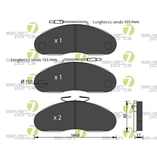 Brake Pad Set Disc Brake 7 Seven Parts SVP18701 for Nissan
