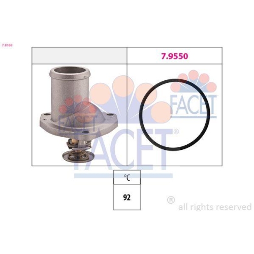 Thermostat K&uuml;hlmittel Facet 7.8188 Made In Italy - Oe Equivalent f&uuml;r Opel Holden