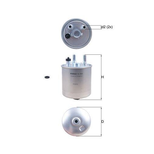 Kraftstofffilter Mahle KL 639D f&uuml;r Renault
