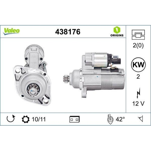 Starter Valeo 438176 Valeo Origins New Oe Technologie f&uuml;r Audi Seat Skoda VW