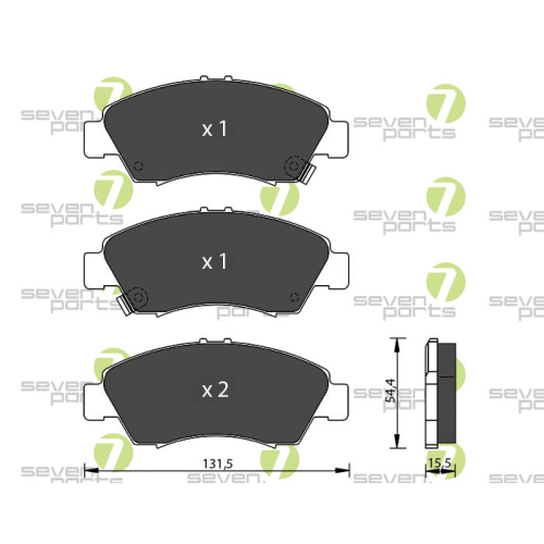 Bremsbelagsatz Scheibenbremse 7 Seven Parts SVP16170 für Honda 1. Vorderachse