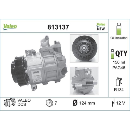 Kompressor Klimaanlage Valeo 813137 Valeo Origins New Oe Technologie für