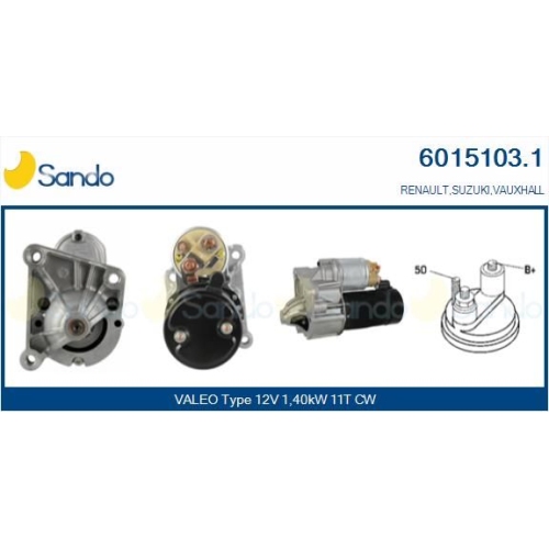 Starter Sando 6015103.1 für Ford Opel Renault