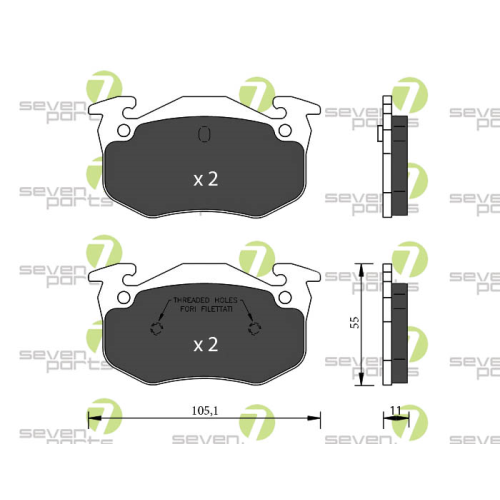 Bremsbelagsatz Scheibenbremse 7 Seven Parts SVP26472 f&uuml;r Renault 1. Hinterachse