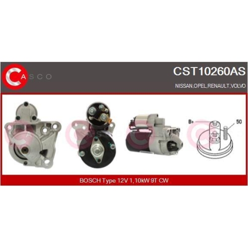 Starter Casco CST10260AS Brand New Hq für Nissan Opel Renault Volvo