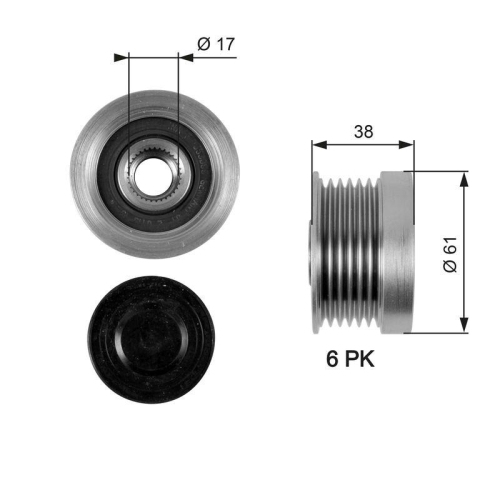 Generatorfreilauf Gates OAP7036 Drivealign&trade; f&uuml;r Volvo