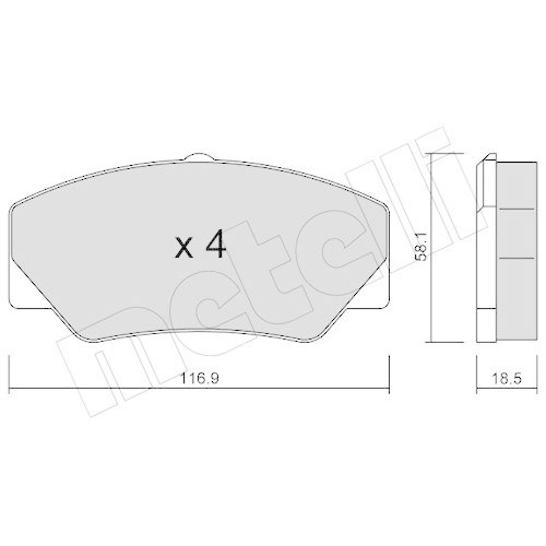 Bremsbelagsatz Scheibenbremse Metelli 22-0056-0 f&uuml;r Ford Vorderachse