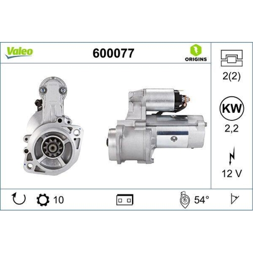 Starter Valeo 600077 Valeo Origins - New O.e. Technologie f&uuml;r