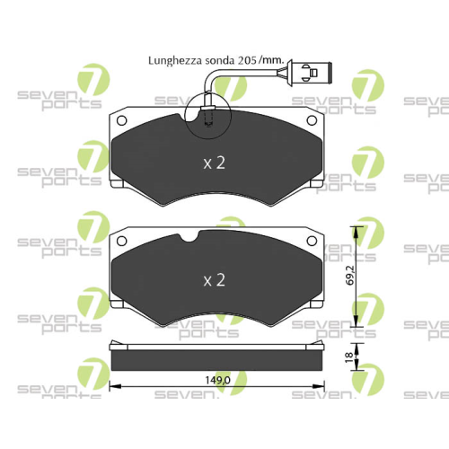 Brake Pad Set Disc Brake 7 Seven Parts SVP20356 for Iveco