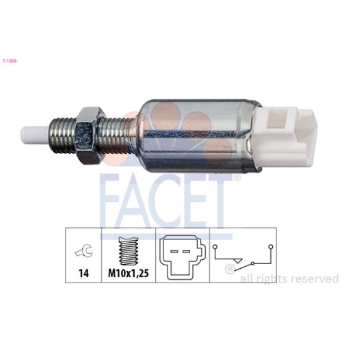 Schalter Kupplungsbetätigung (gra) Facet 7.1258 Made In Italy - Oe Equivalent