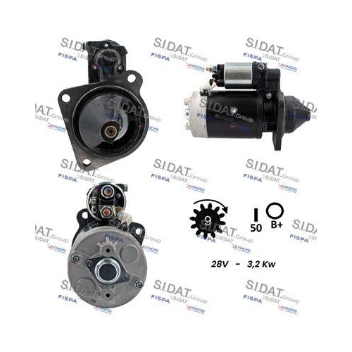 Starter Sidat S24BH0157A2 f&uuml;r Alfa Romeo Daf Fiat Iveco Lancia
