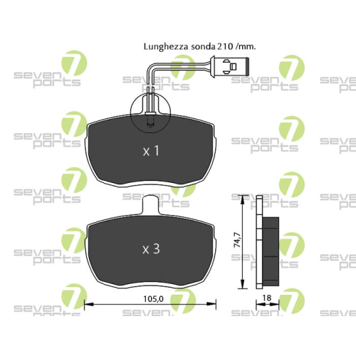 Bremsbelagsatz Scheibenbremse 7 Seven Parts SVP11103 f&uuml;r Ford Land Rover