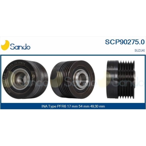 Riemenscheibe Generator Sando SCP90275.0 f&uuml;r Mitsubishi Suzuki Ika
