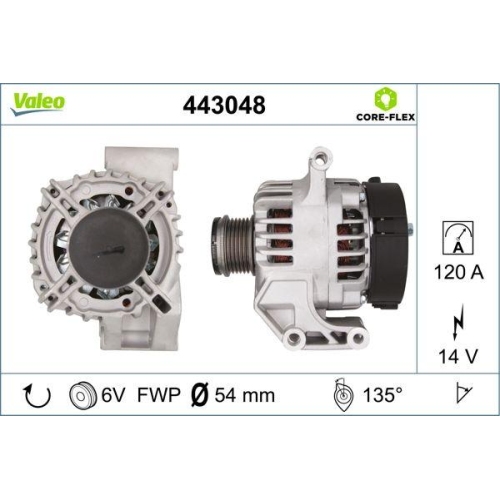 Generator Valeo 443048 Valeo Core-flex f&uuml;r Opel Vauxhall