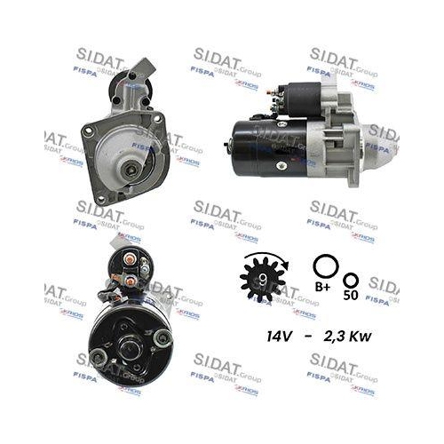 Starter Sidat S12BH0097A2 f&uuml;r Alfa Romeo Citro&euml;n Daf Fiat Lancia Peugeot