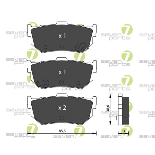 Bremsbelagsatz Scheibenbremse 7 Seven Parts SVP16660 f&uuml;r Honda Suzuki