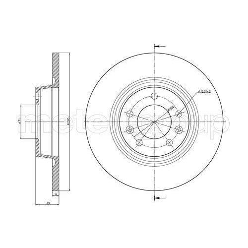 Metelli 2X Bremsscheibe Hinterachse f&uuml;r Citro&euml;n Fiat Peugeot Toyota