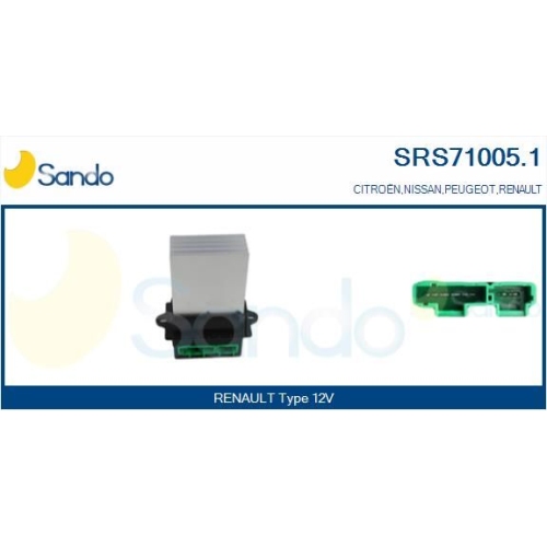 Widerstand Innenraumgebl&auml;se Sando SRS71005.1 f&uuml;r Nissan Renault Citro&euml;n/peugeot