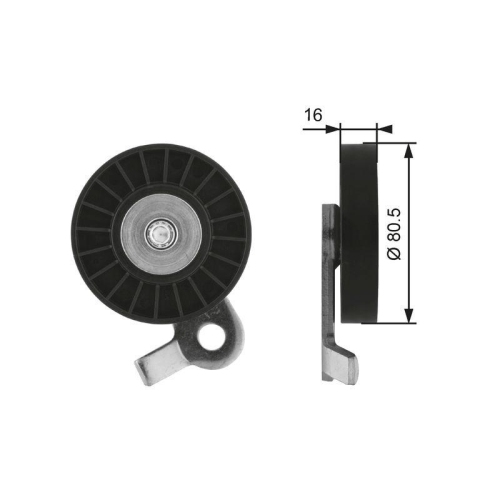 Spannrolle Keilrippenriemen Gates T39060 Drivealign&trade; f&uuml;r Fiat
